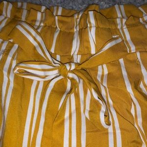 Yellow striped flow pants
